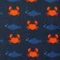 Preview: Canvas Heiner, marine, blaue Fische, orange Krabben